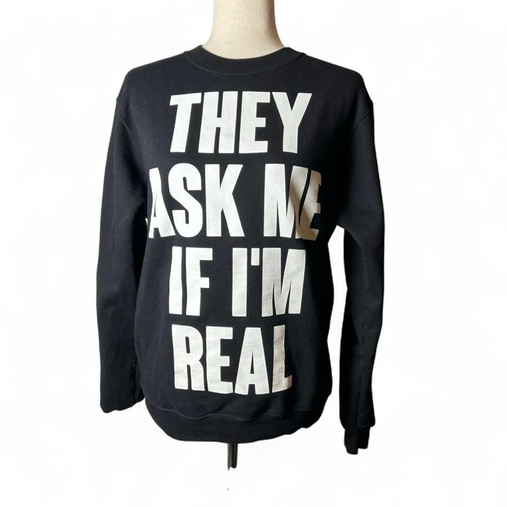 Kevin Gates Black Graphic Crewneck Sweatshirt - 'They Ask Me If I'm Real'